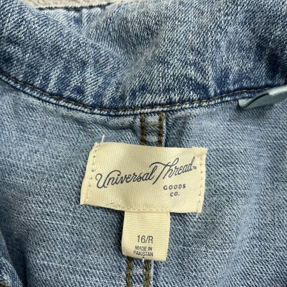 NEW Women's 16/R Long Sleeve Utility Baggy Denim Jumpsuit Universal Thread k965 - Picture 8 of 10